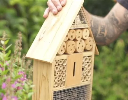 So zauberst du ein Bienenhotel